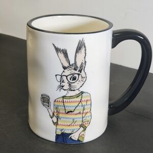 Animal Hipster Bunny Coffee Mug 17.5 oz by Signature Housewares